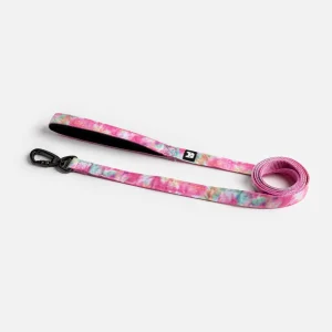 Pink Tie-Dye Poplin Dog Leash Durable, Secure & Stylish